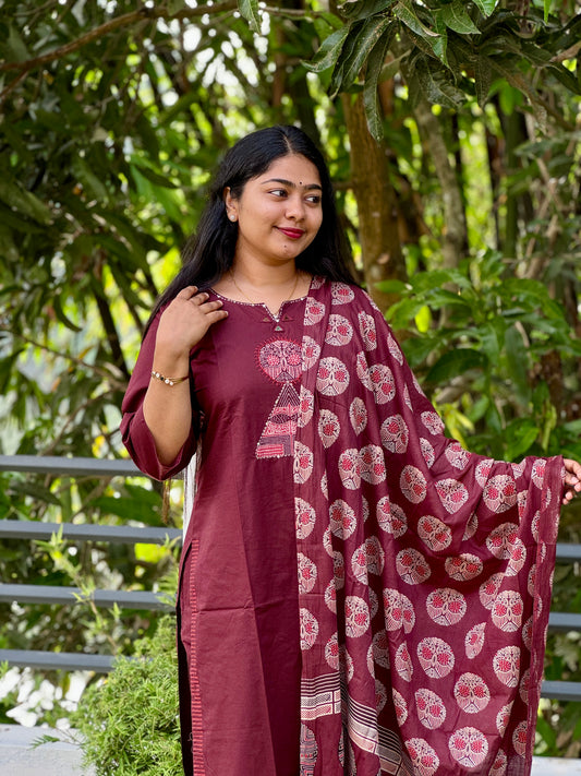 Elegant Brown Salwar Set – Daily Comfort & Style - A1403