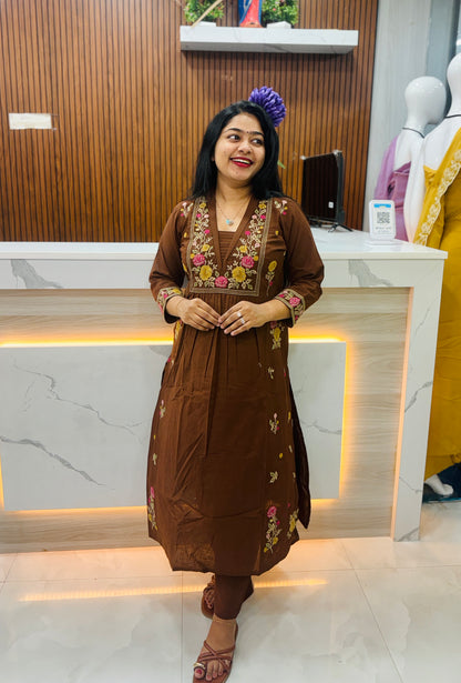 Beautiful brown Khadi cotton Cordset A2031