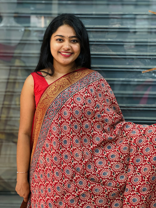 Elegant Red Dolla Silk Saree -A1344