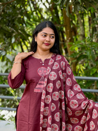 Elegant Brown Salwar Set – Daily Comfort & Style - A1403