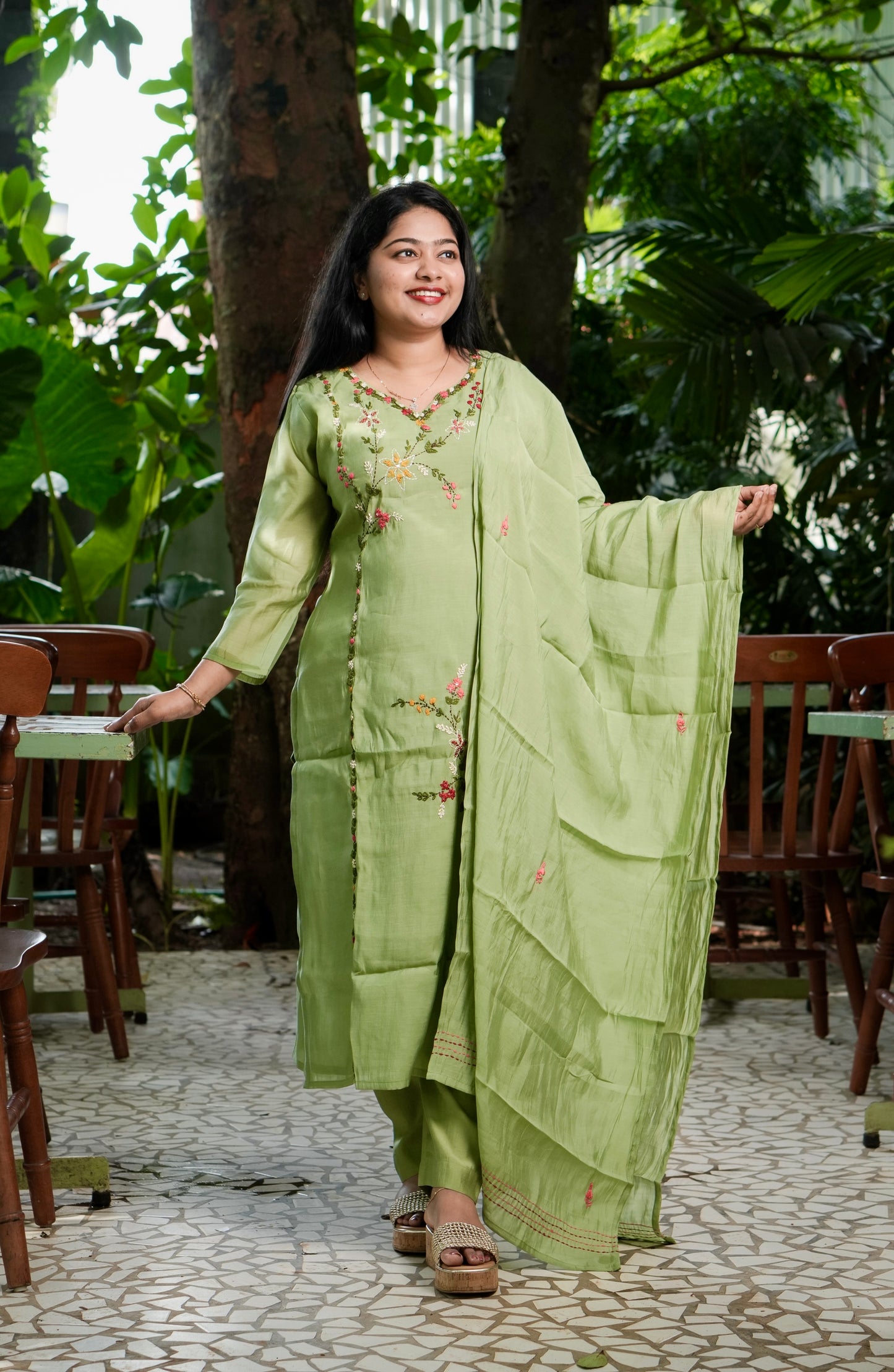Chanderi Silk 3-Piece Salwar Set ✨A2012