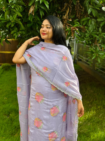 Premium Crush Chiffon Unstitched Salwar Material ✨A1990