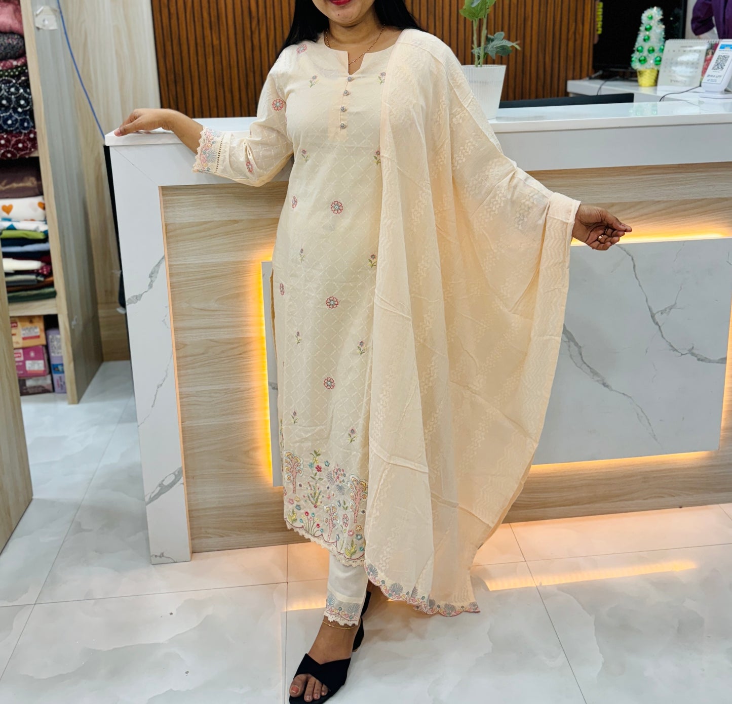 Premium Mul Mul Cotton 3 Piece Pastel Shade A1691