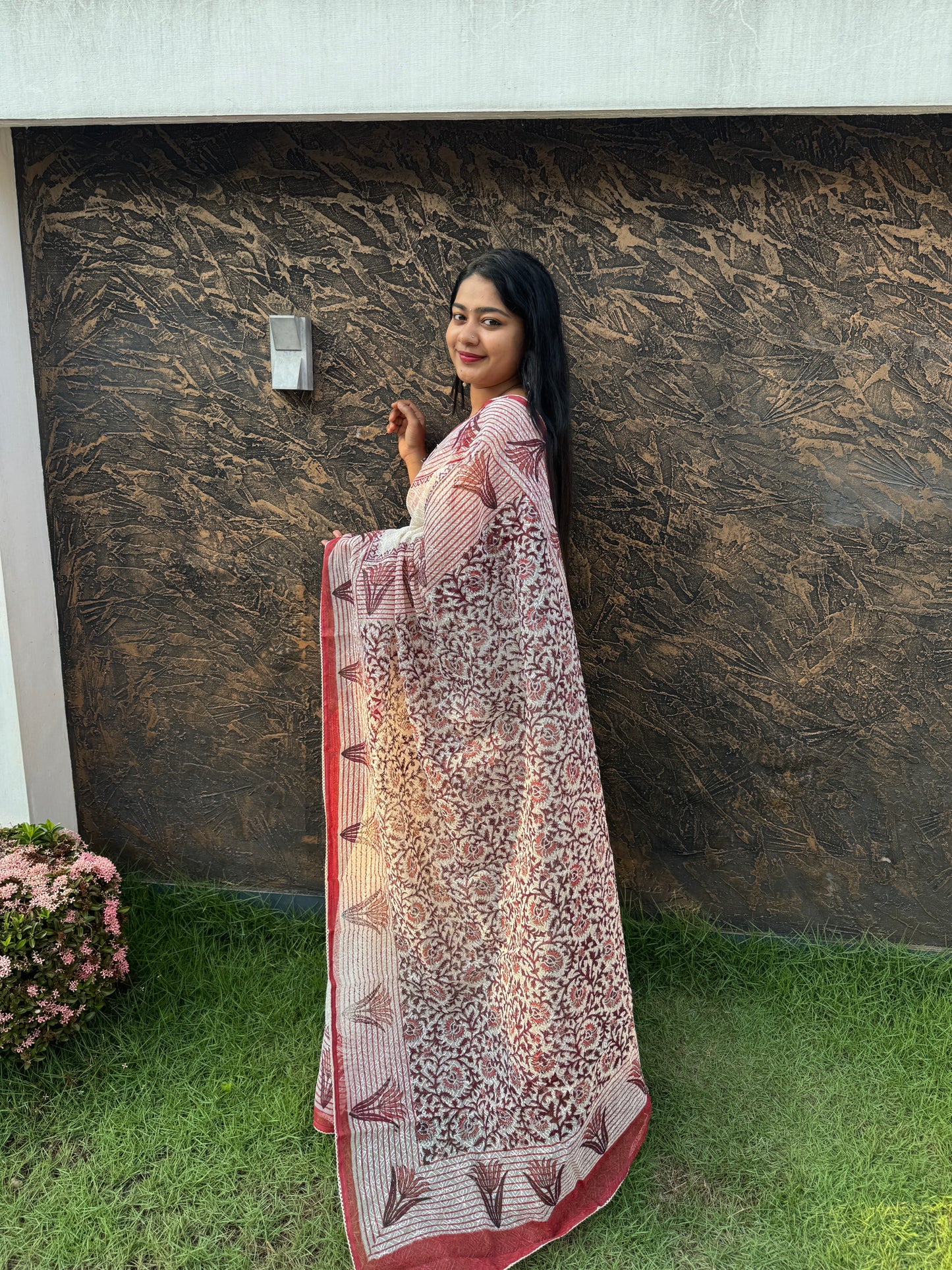 Tepchi Kota Hand Block Print Saree-A1327