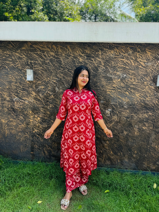 Maroon 2 piece Cotton Cordset : A 1476