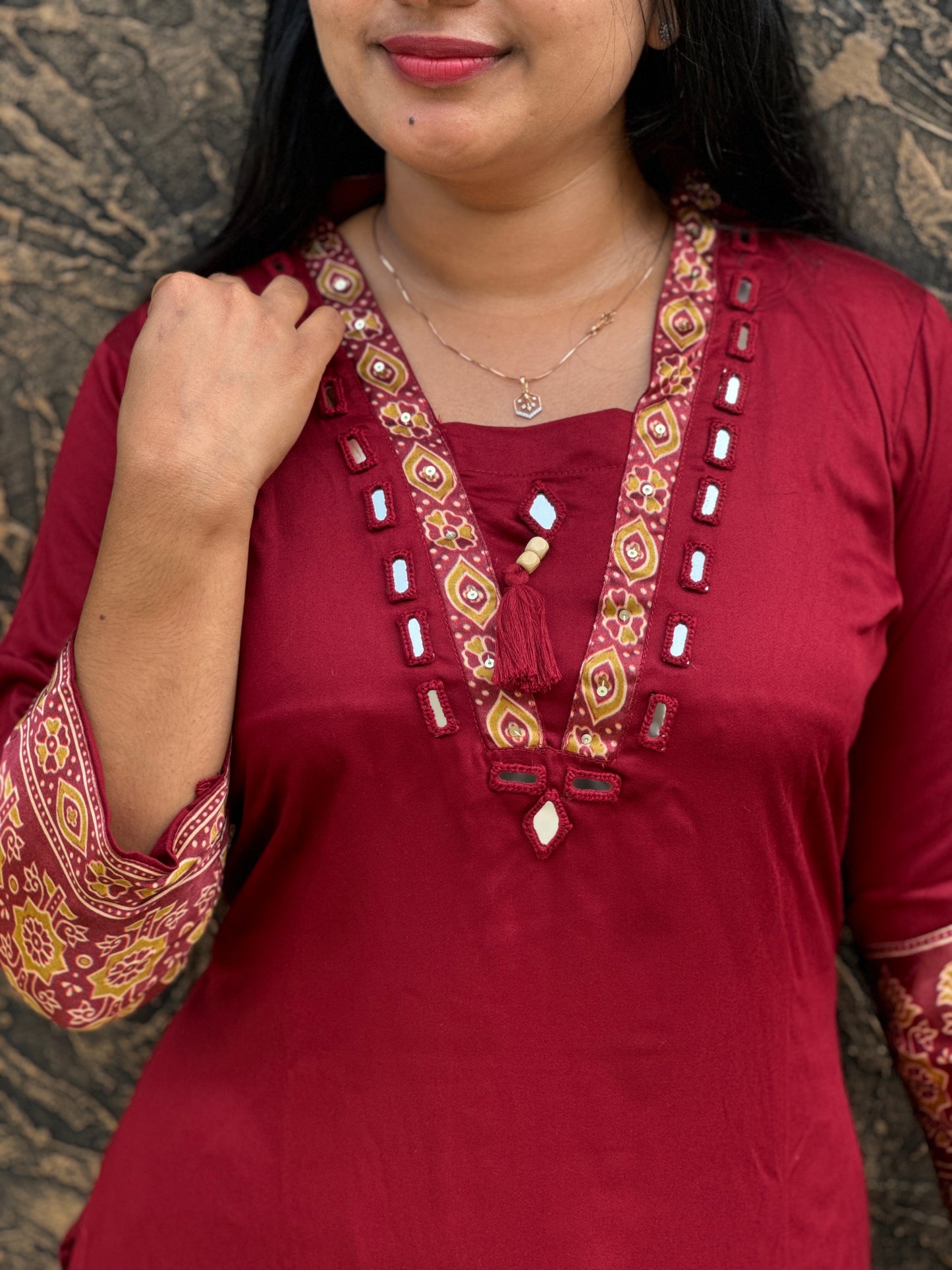 Elegant Modal Silk Suit with Crepe Silk Dupatta- A 1373