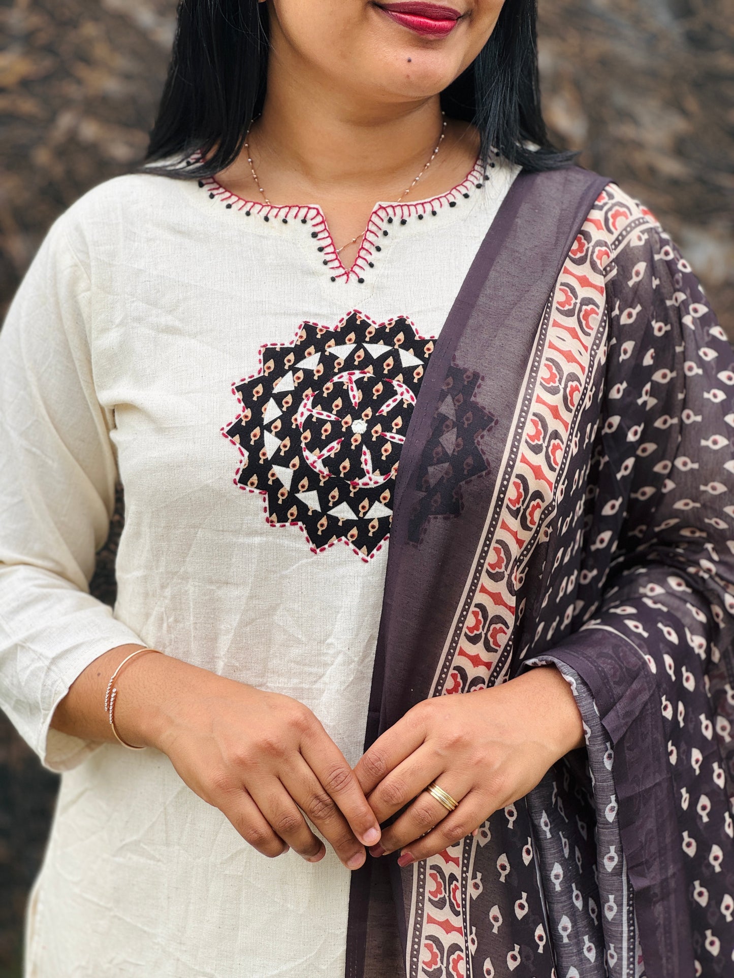 Khadi Cotton 3 Piece Perfect for Onam A - 1517