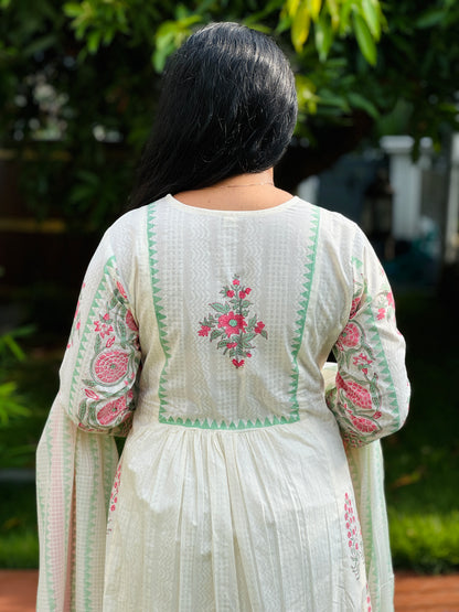 Elegant Handblock Printed Cotton Kurta - A1376