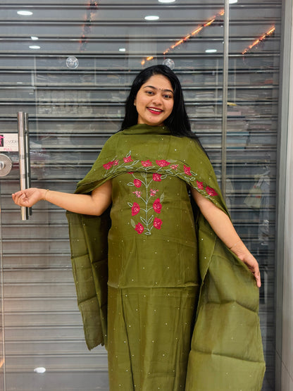 Premium Chanderi Unstiched Salwar Material A2040