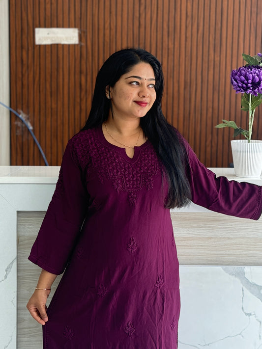 Elegant & Classy Purple Chikankari Cordset A1792