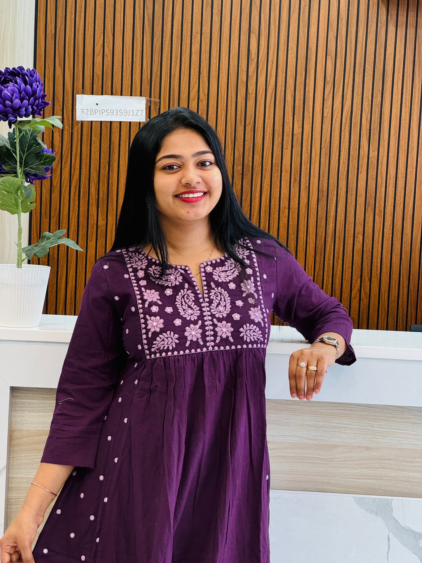 Purple & Black  Chikankari 3 piece Salwar A 1604