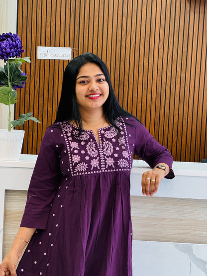Purple & Black  Chikankari 3 piece Salwar A 1604