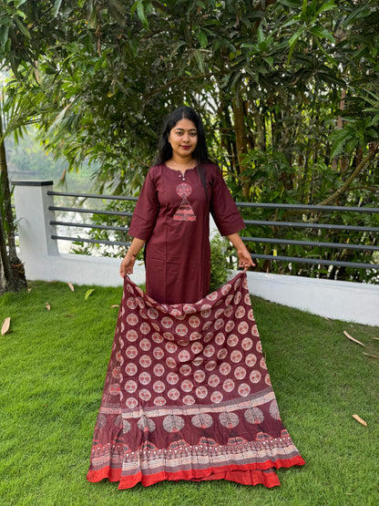 Elegant Brown Salwar Set – Daily Comfort & Style - A1403
