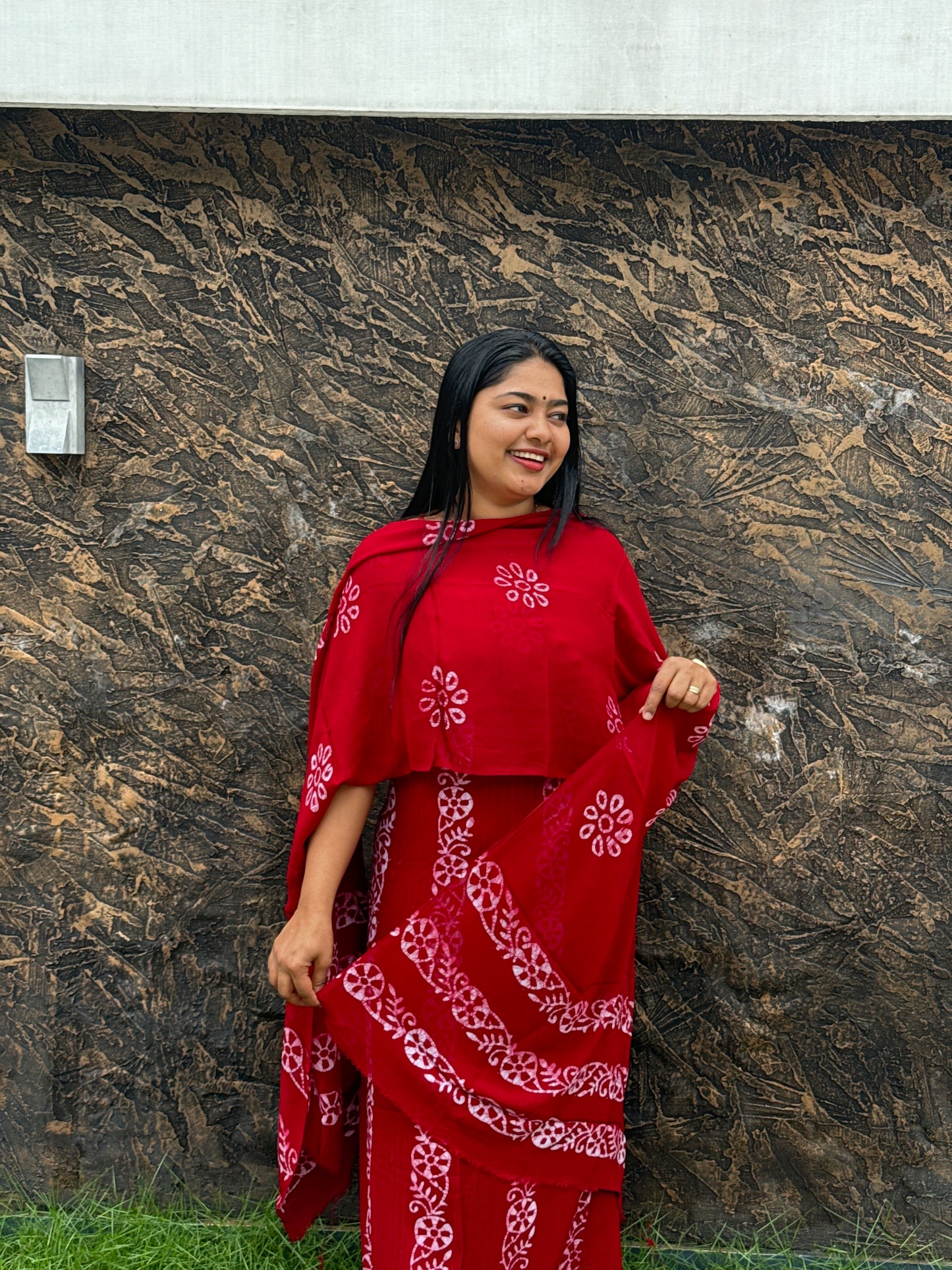 Georgette Batik Print Unstitched Churidar Material : A 1474