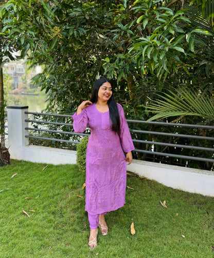 Premium Lavender Chikankari Cordset 💜 A1657