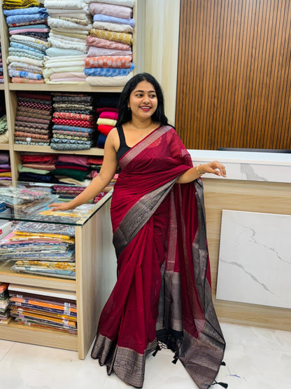 Elegant Cotton Silk Saree-A1355