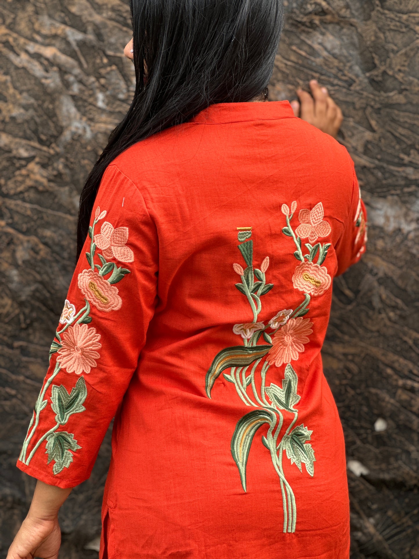 Elegant Orange Flex Cotton Set ✨ A- 1591