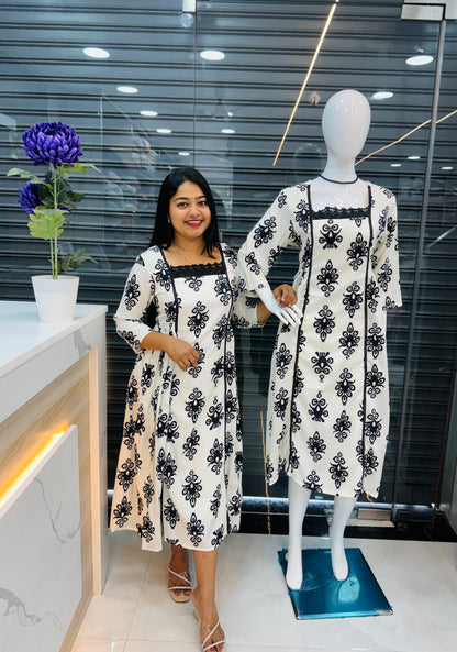 Textured Fabric Premium Frock A- 1565