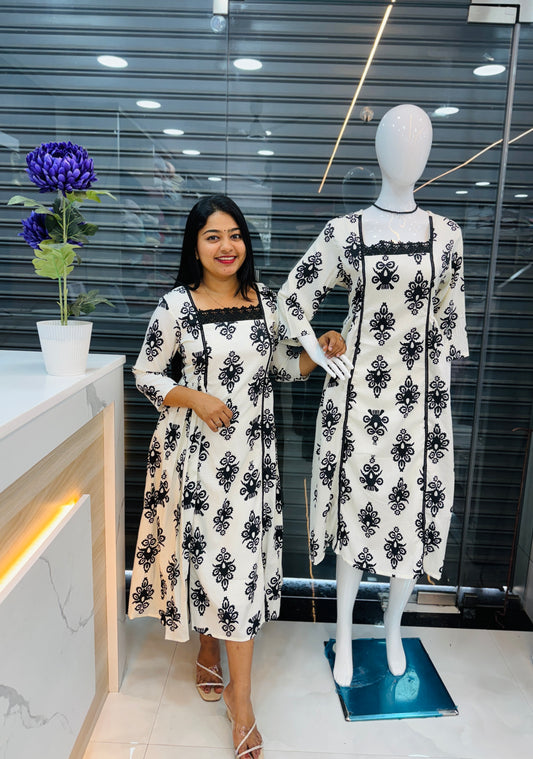 Textured Fabric Premium Frock A- 1565