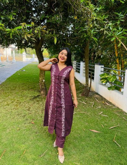 Daily Wear Khadi Cotton Cord Set A1629