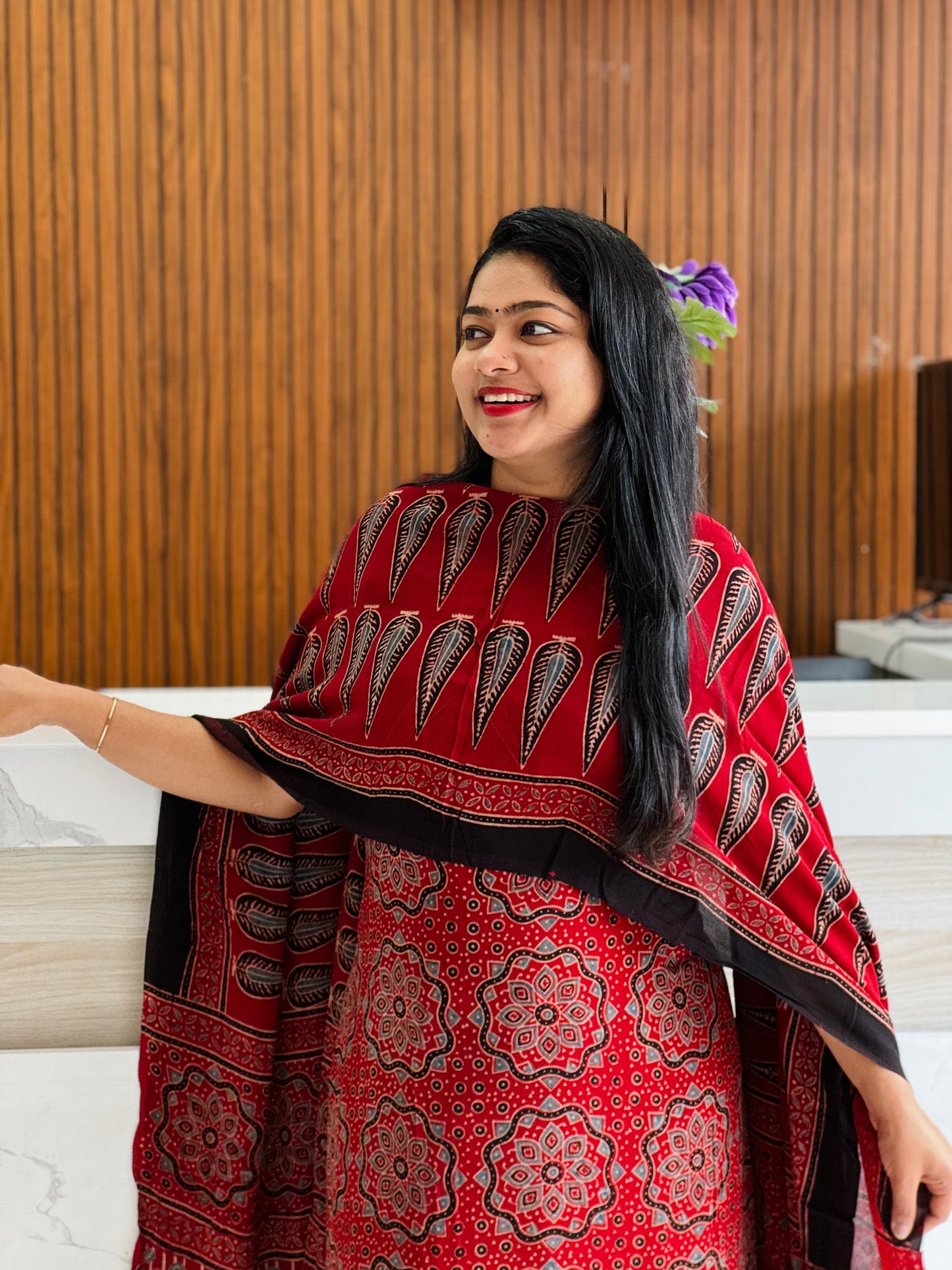 Reddish Maroon Premium Georgette Unstitched Churidar Material A1966