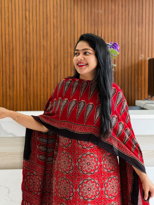Reddish Maroon Premium Georgette Unstitched Churidar Material A1966