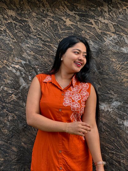 Stylish Collar Neck Corset with Pockets A- 1554