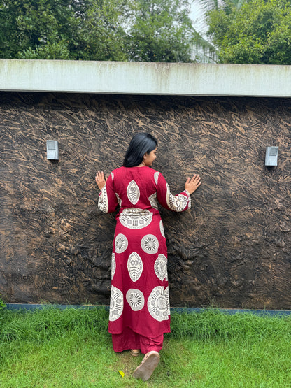 Maroon Shade 2 piece Cordset Medium to 3XL- A1449
