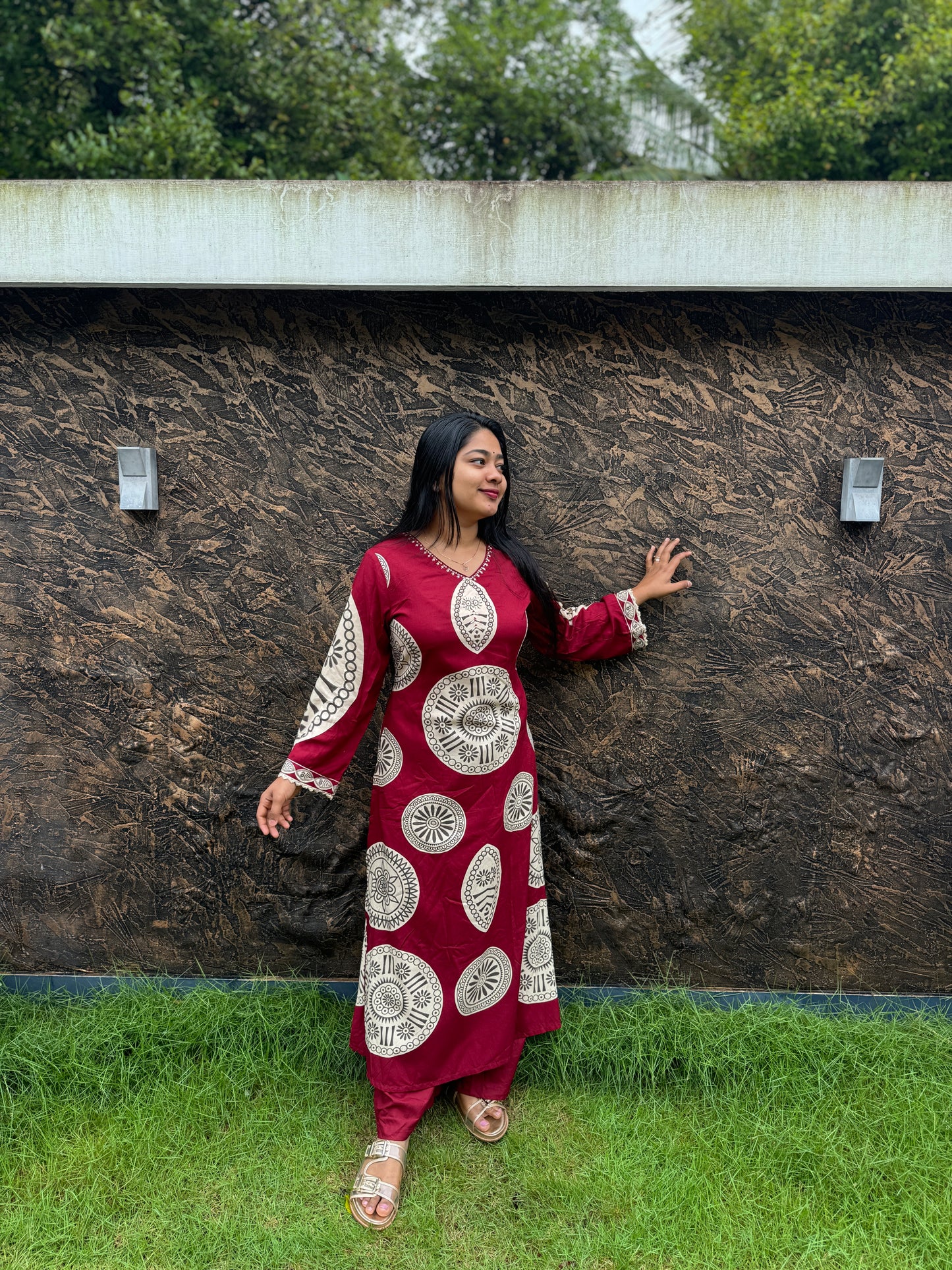 Maroon Shade 2 piece Cordset Medium to 3XL- A1449