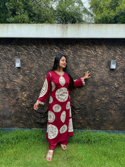 Maroon Shade 2 piece Cordset Medium to 3XL- A1449