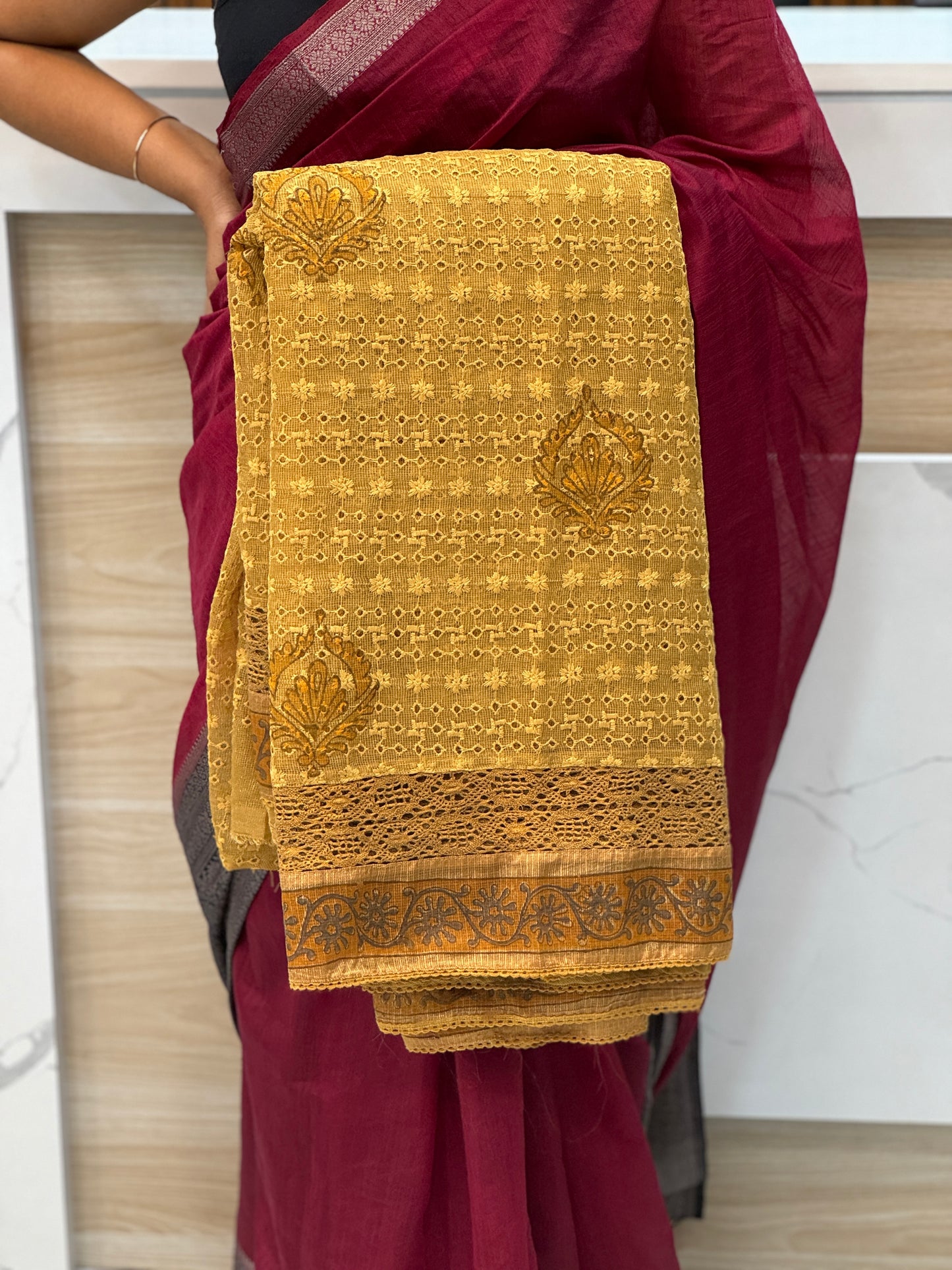 Premium Net Cota Saree - A1358