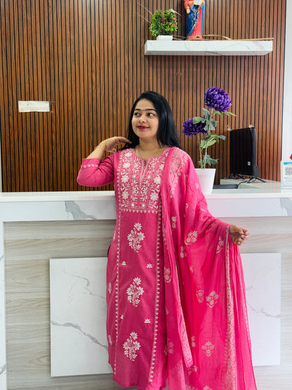 Pure Cotton Embroidered 3-Piece Set A2015
