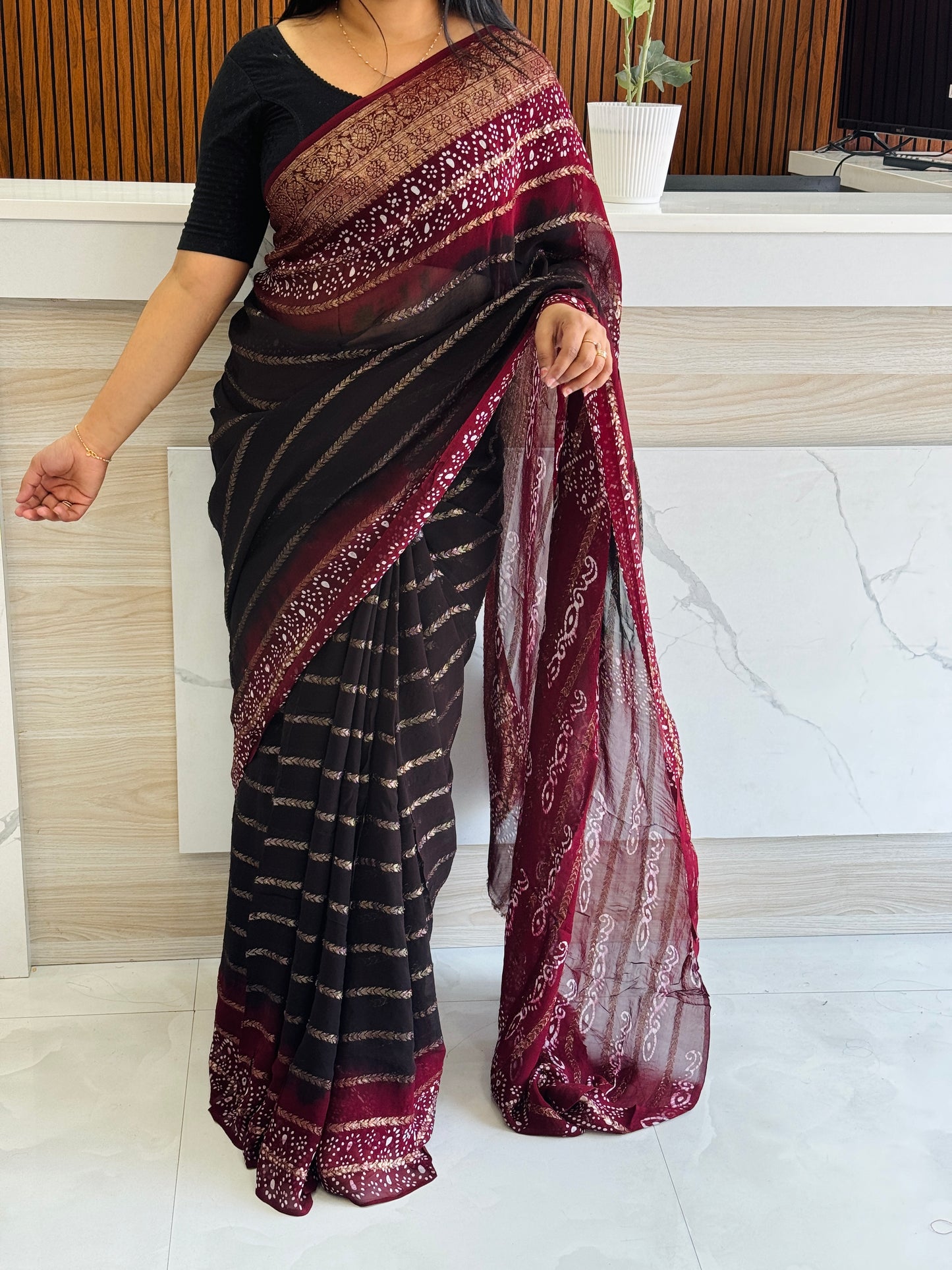 Georgette Banarasi Saree A1720