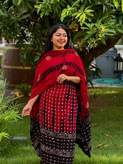 Batik Print | Georgette Fabric | Unstitched Churidar Material -