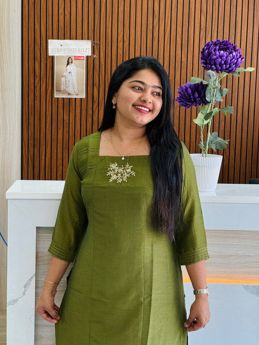 Muslin Silk Cordset ( Olivegreen, Coralpink,Purple ). A1684