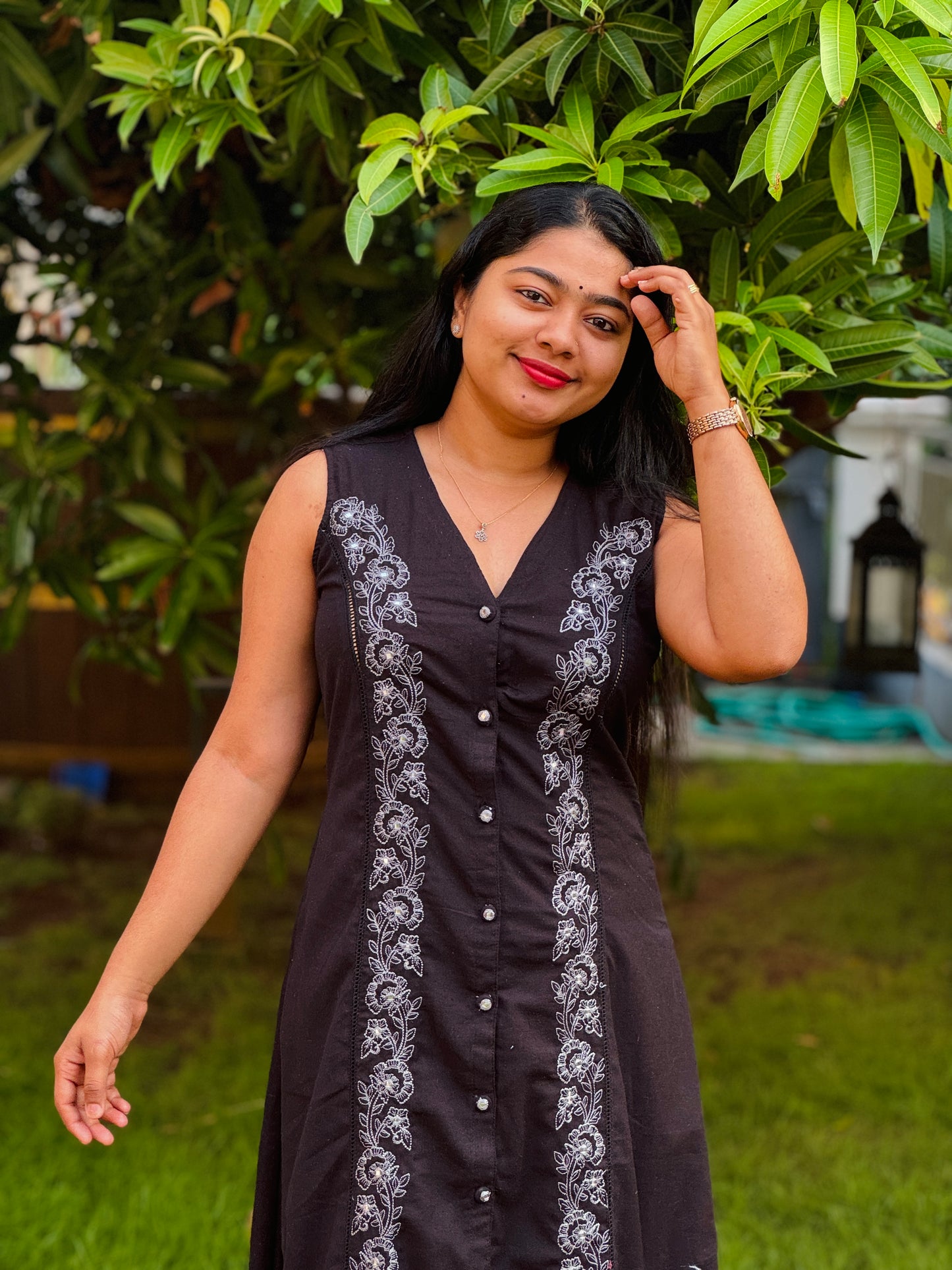 Khadi Cotton Cord Set – Black & Offwhite Shade- A1391