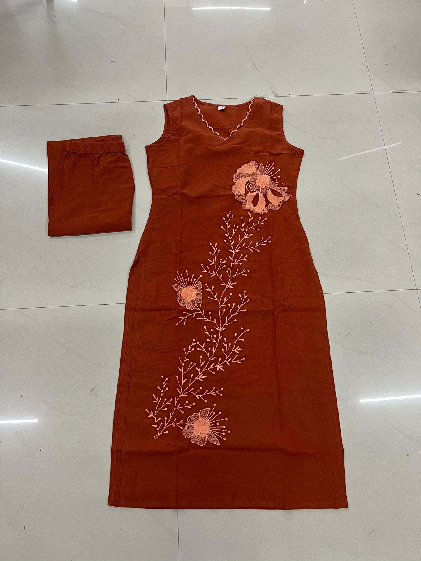 Elegant Brick Orange  Cordset A1626