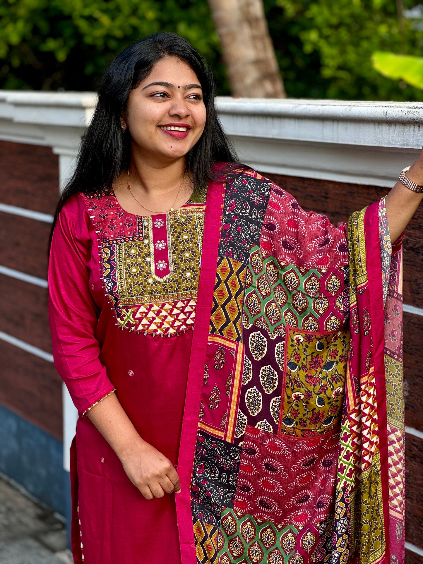 Premium Gajji Modal Silk with Pakistani Duppatta ,3 piece slitted Salwar Suit - A1323