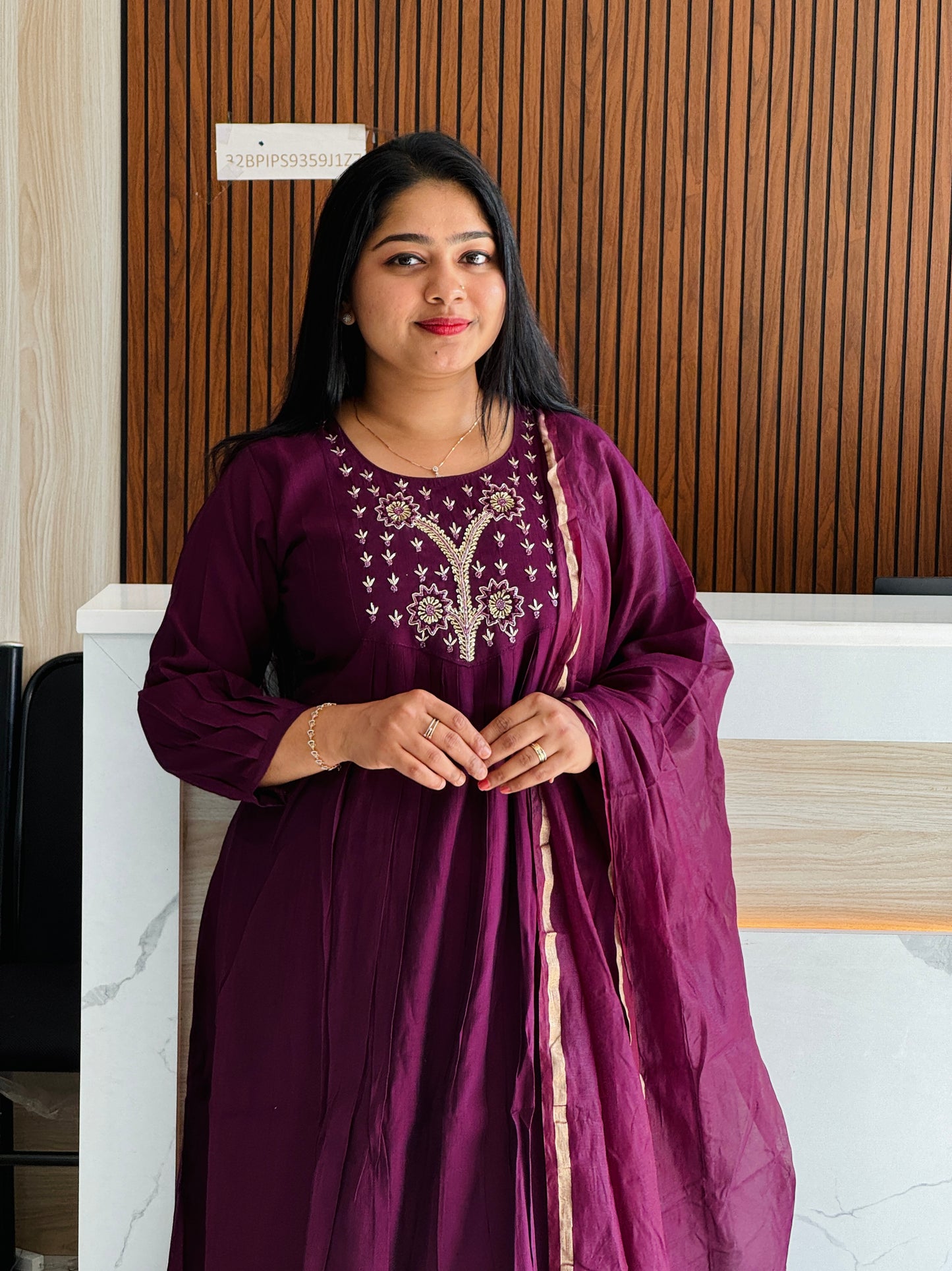 Purple Chanderi Silk 3 piece Salwar A1658