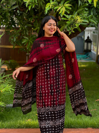 Batik Print | Georgette Fabric | Unstitched Churidar Material -