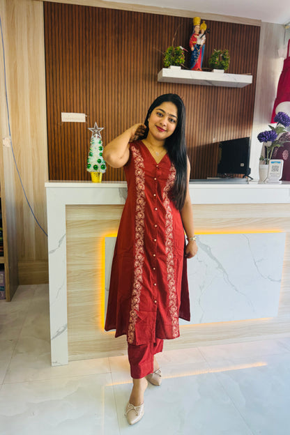 Daily Wear Khadi Cotton Cord Set A1617