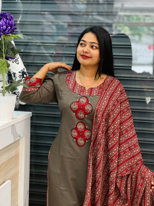 Grey and Maroon Combo 3 piece set A- 1559