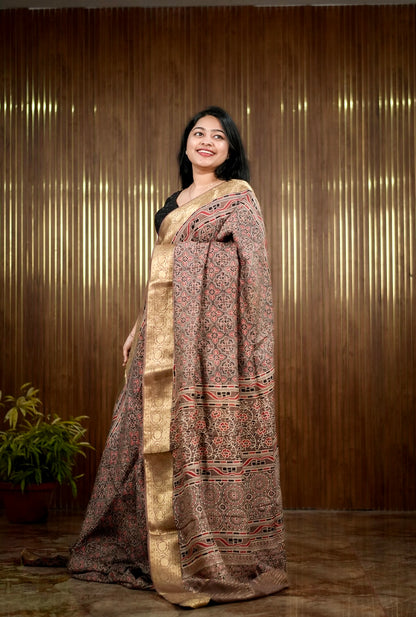 Elegant Ajrak Dolla Silk Sarees A 2004