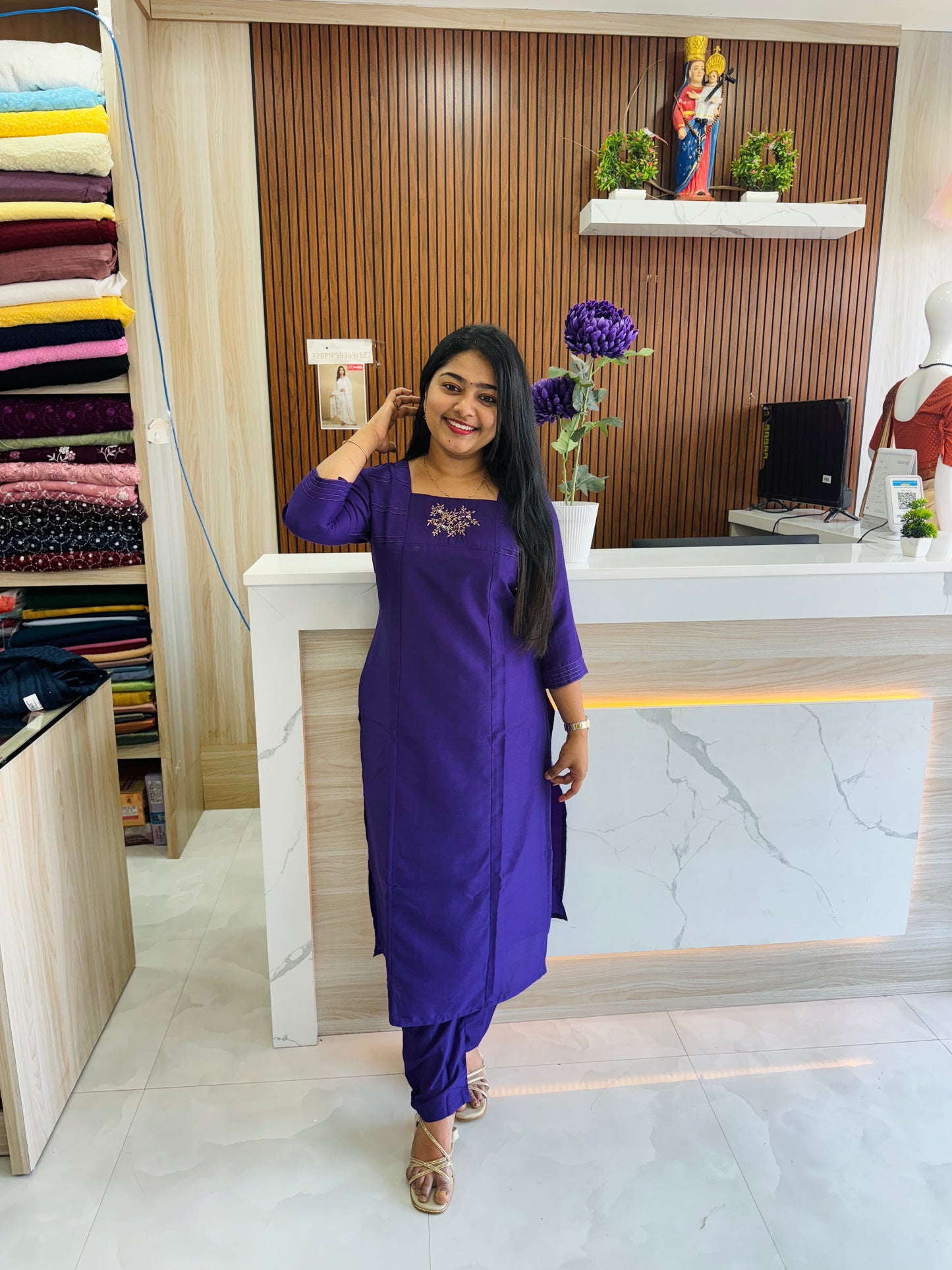 Muslin Silk Cordset ( Olivegreen, Coralpink,Purple ). A1684