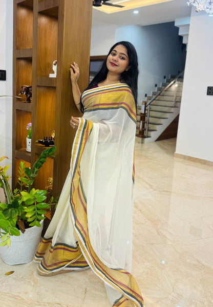 Onam Elegance in Mulcotton Saree A1945