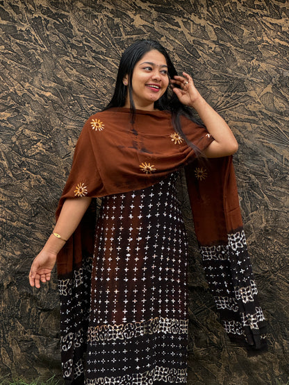 Batik Print | Georgette Fabric | Unstitched Churidar Material - A1461