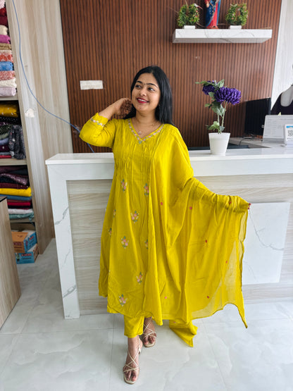 Yellow & Wine mul cotton 3-piece set ✨A1778