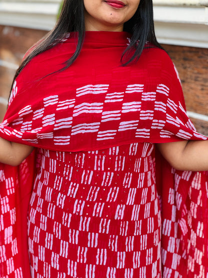 Georgette Batik Print Unstitched Churidar Material