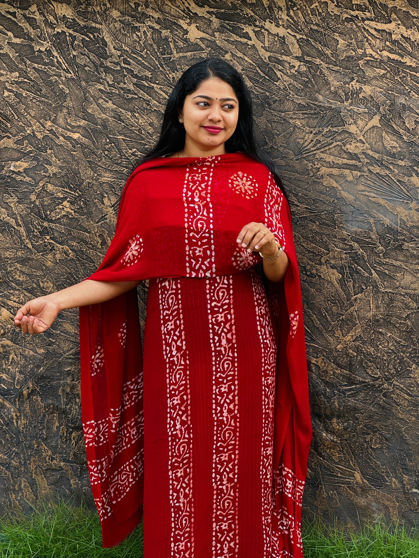 Georgette Batik Print Unstitched Churidar Material