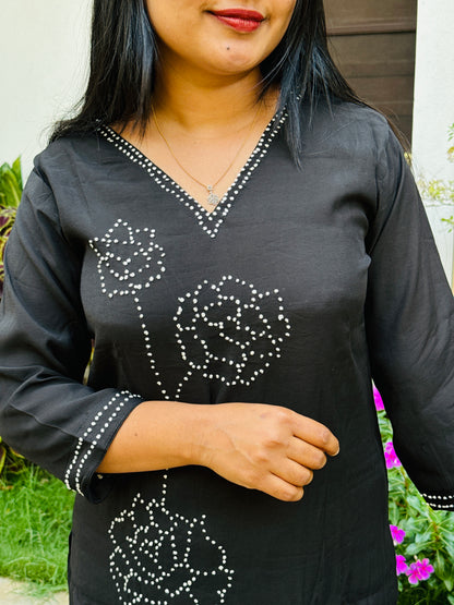 Black Soft Silk 3 Piece Salwar Suit - A1310